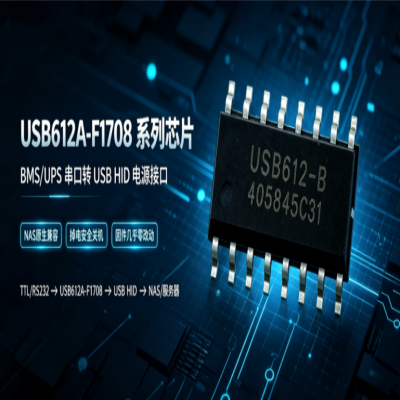 告别串口调试烦恼！USB612A-F1708 芯片，补齐 UPS+BMS+NAS 智能电源管理短板